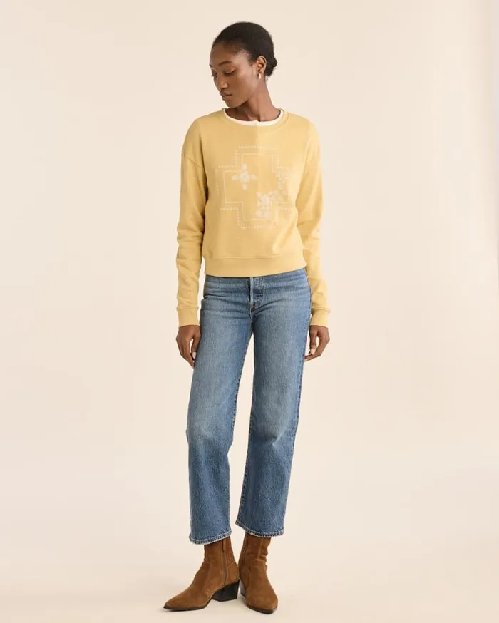 Women CROSS GRAPHIC FRENCH TERRY CREWNECK Rattan Pendleton Tees and Sweatshirts