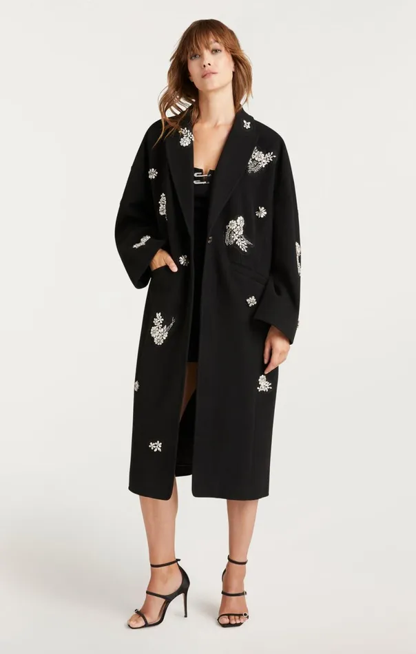 Women Crystal Ivy Gravis Coat Black Cinq Sept Outerwear