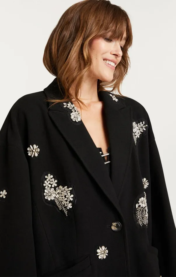 Women Crystal Ivy Gravis Coat Black Cinq Sept Outerwear
