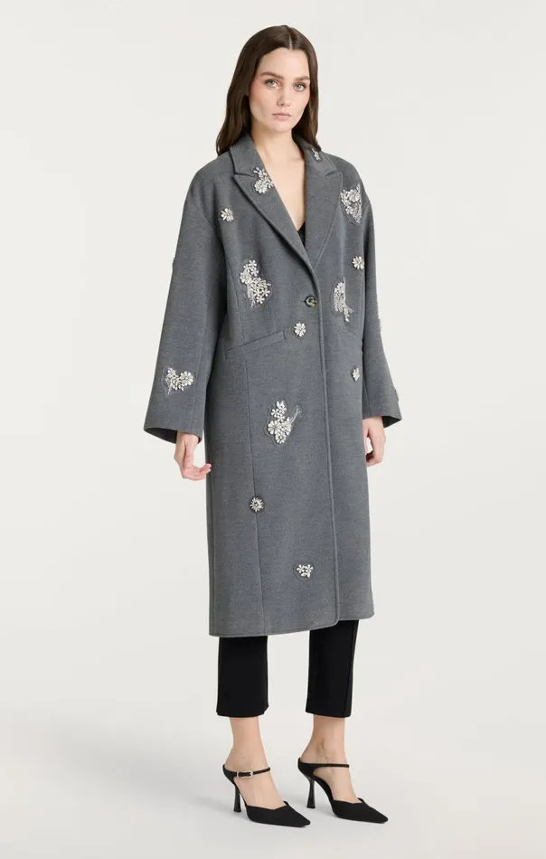 Women Crystal Ivy Gravis Coat Heathergrey Cinq Sept Outerwear