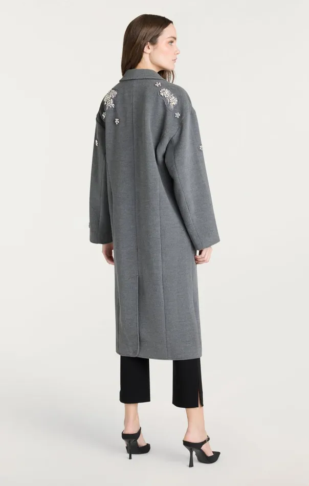 Women Crystal Ivy Gravis Coat Heathergrey Cinq Sept Outerwear