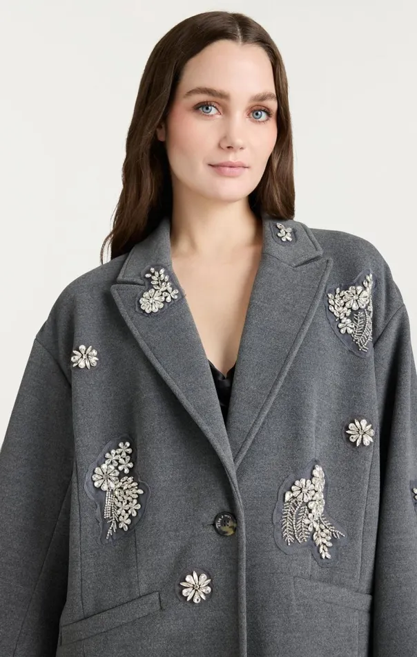 Women Crystal Ivy Gravis Coat Heathergrey Cinq Sept Outerwear