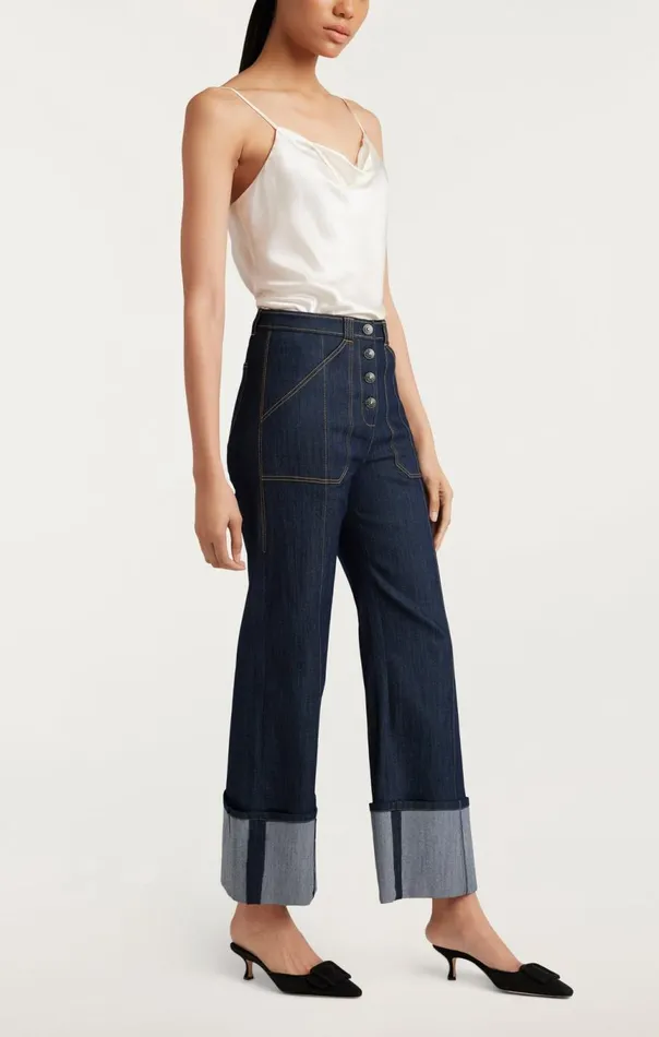 Women Cuffed Benji Pant Indigo Cinq Sept Pants