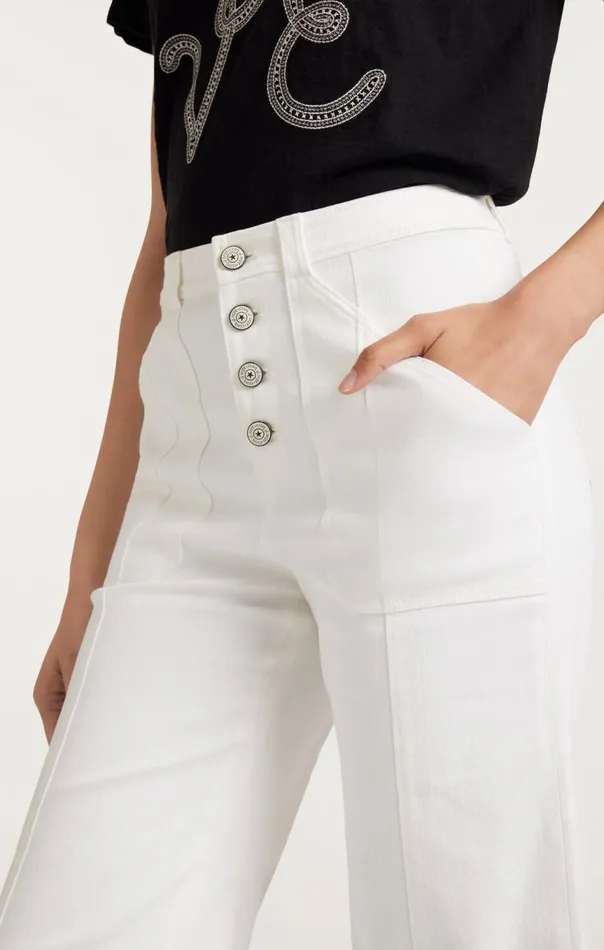Women Cuffed Benji Pant White Cinq Sept Pants