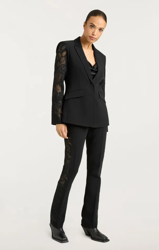 Women Cutout Paisley Embellished Cheyenne Blazer Black Cinq Sept Blazers