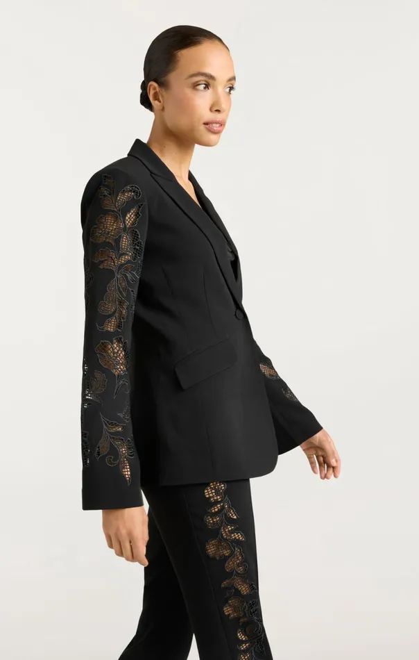 Women Cutout Paisley Embellished Cheyenne Blazer Black Cinq Sept Blazers