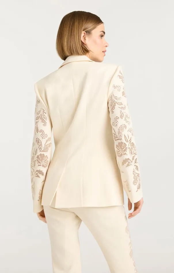 Women Cutout Paisley Embellished Cheyenne Blazer Gardenia Cinq Sept Blazers
