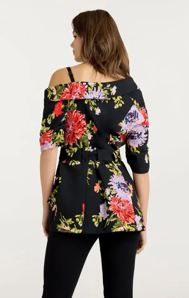Women Dark Chrysanthemum Katie Jacket Blackmulti Cinq Sept Jackets
