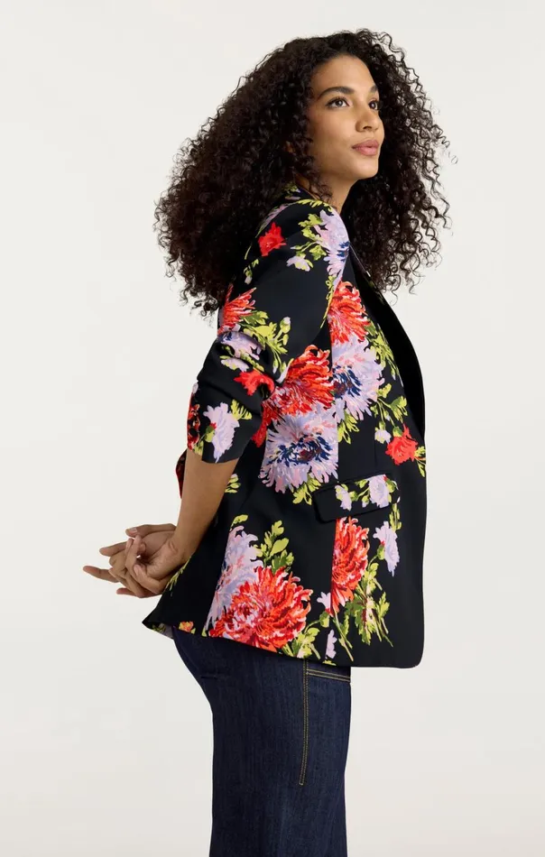 Women Dark Chrysanthemum Scrunched Cheyenne Blazer Blackmulti Cinq Sept Jackets