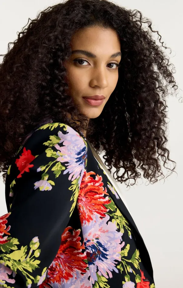 Women Dark Chrysanthemum Scrunched Cheyenne Blazer Blackmulti Cinq Sept Jackets