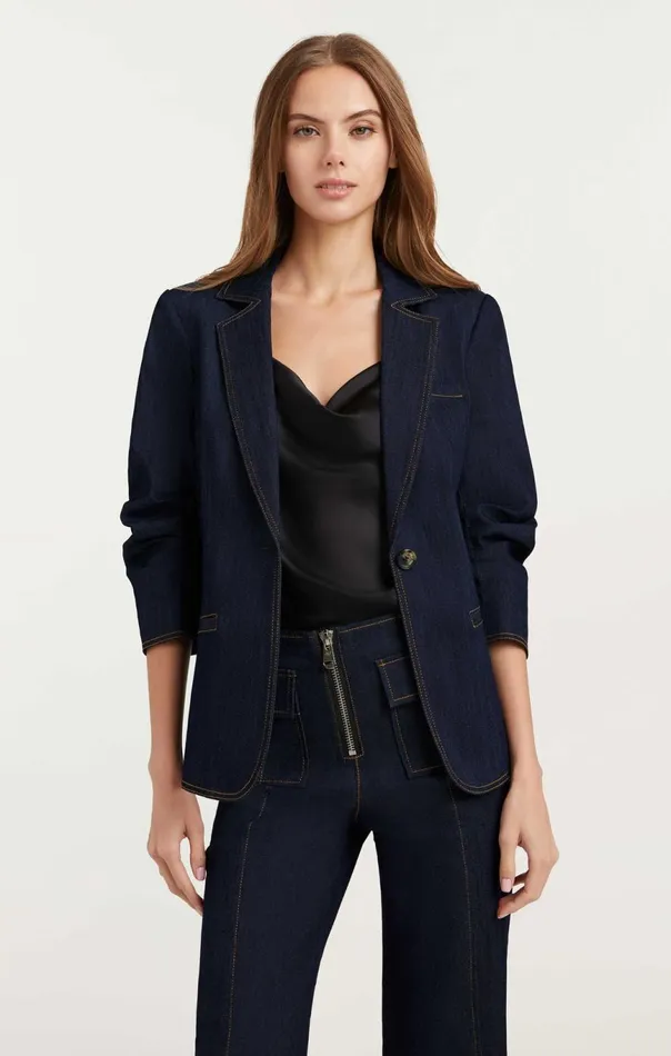 Women Denim Khloe Blazer Indigo Cinq Sept Blazers
