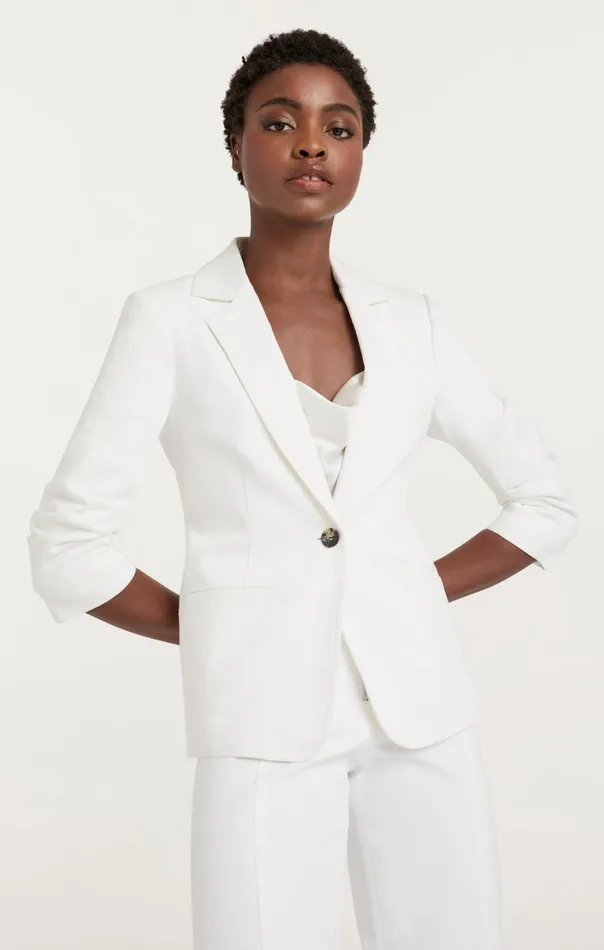 Women Denim Khloe Blazer White Cinq Sept Blazers