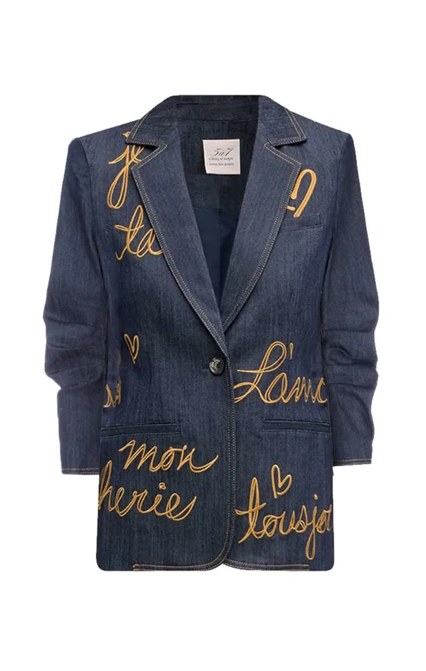 Women Denim Lamour Khloe Blazer Indigo Cinq Sept Blazers
