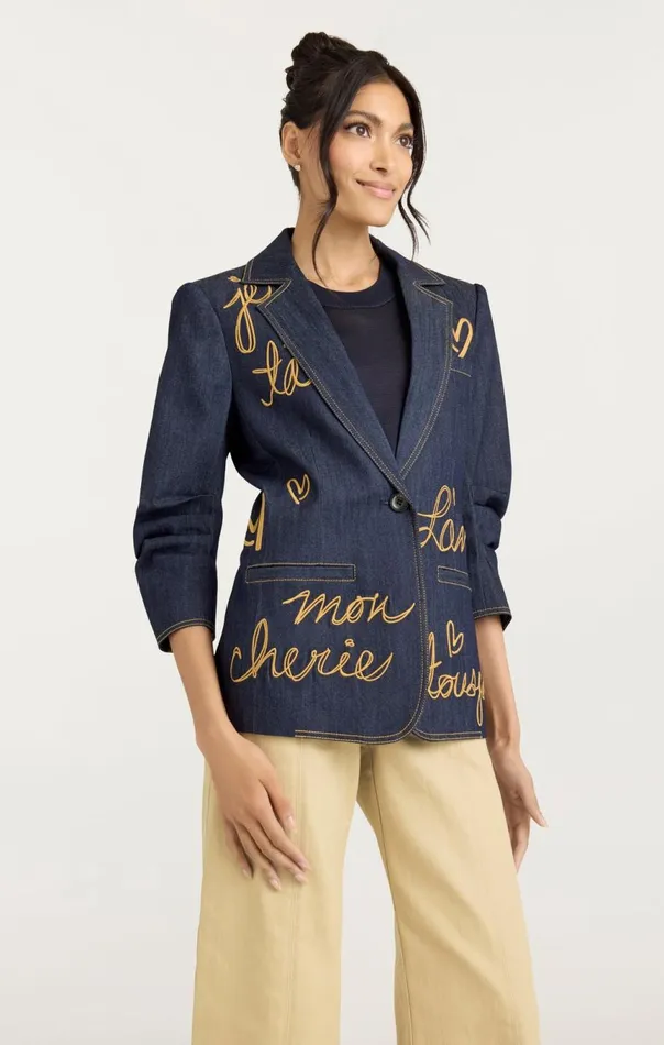 Women Denim Lamour Khloe Blazer Indigo Cinq Sept Blazers