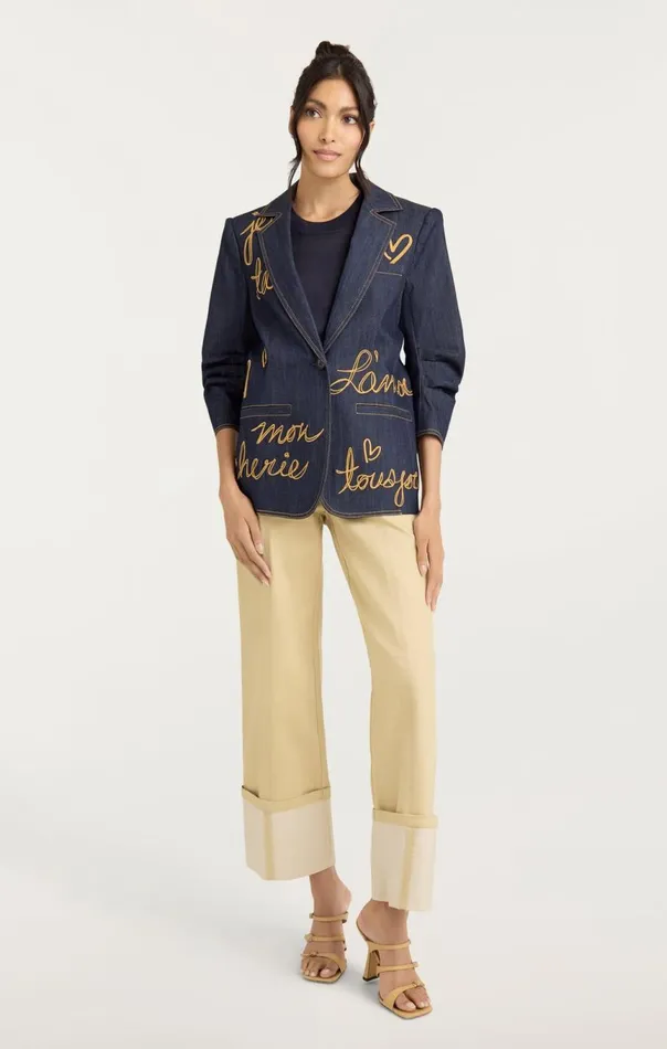 Women Denim Lamour Khloe Blazer Indigo Cinq Sept Blazers