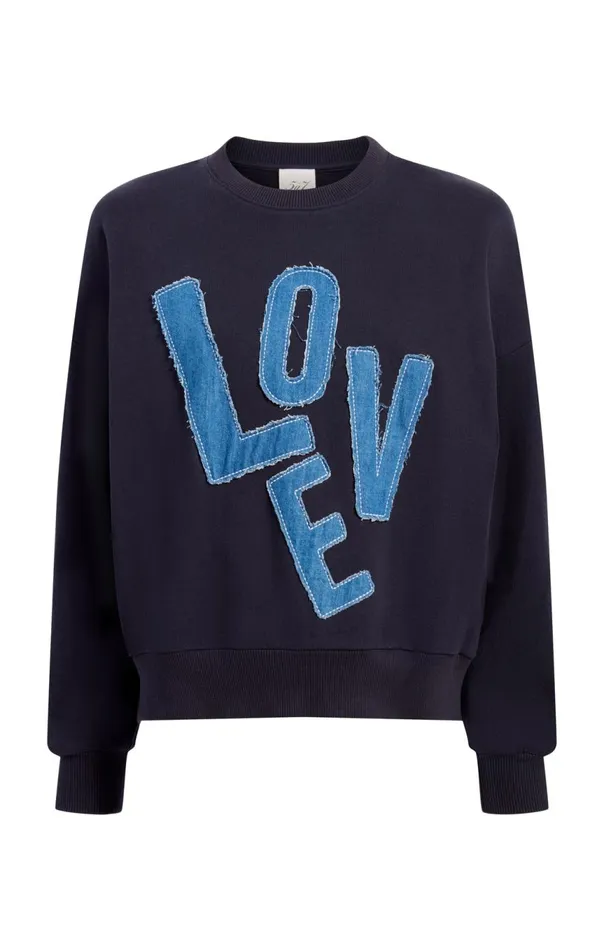 Women Denim Love Brandy Pullover Navy Cinq Sept Long Sleeve Tops