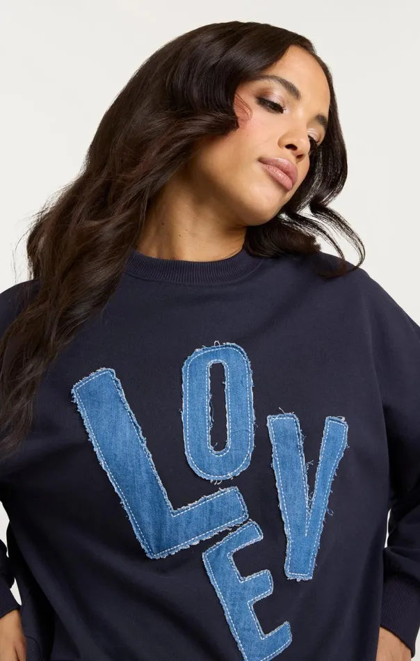 Women Denim Love Brandy Pullover Navy Cinq Sept Long Sleeve Tops