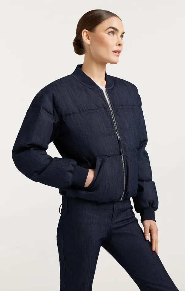 Women Denim Maris Puffer Indigo Cinq Sept Outerwear