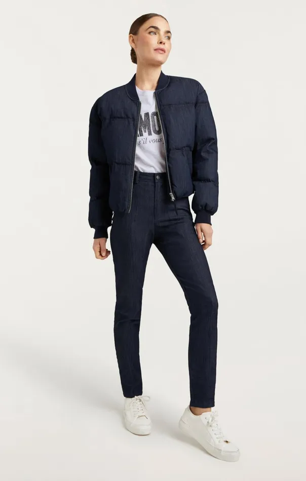 Women Denim Maris Puffer Indigo Cinq Sept Outerwear