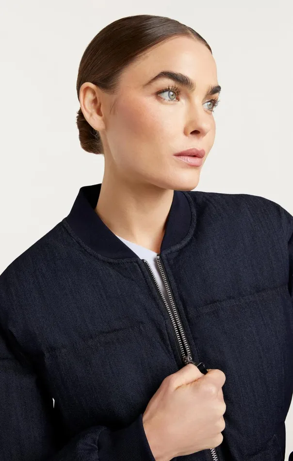 Women Denim Maris Puffer Indigo Cinq Sept Outerwear