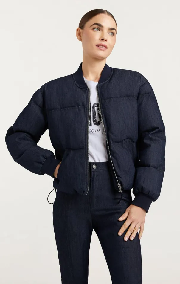 Women Denim Maris Puffer Indigo Cinq Sept Outerwear