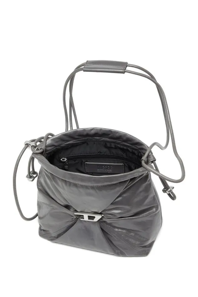 Women Diesel Crossbody Bags SCRUNCHD BUCKET Grey Women Diesel Crossbody Bags SCRUNCHD BUCKET Grey