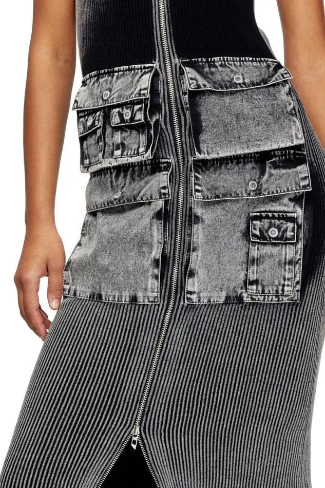 Women Diesel Dresses MMELTI Dark Grey Women Diesel Dresses MMELTI Dark Grey