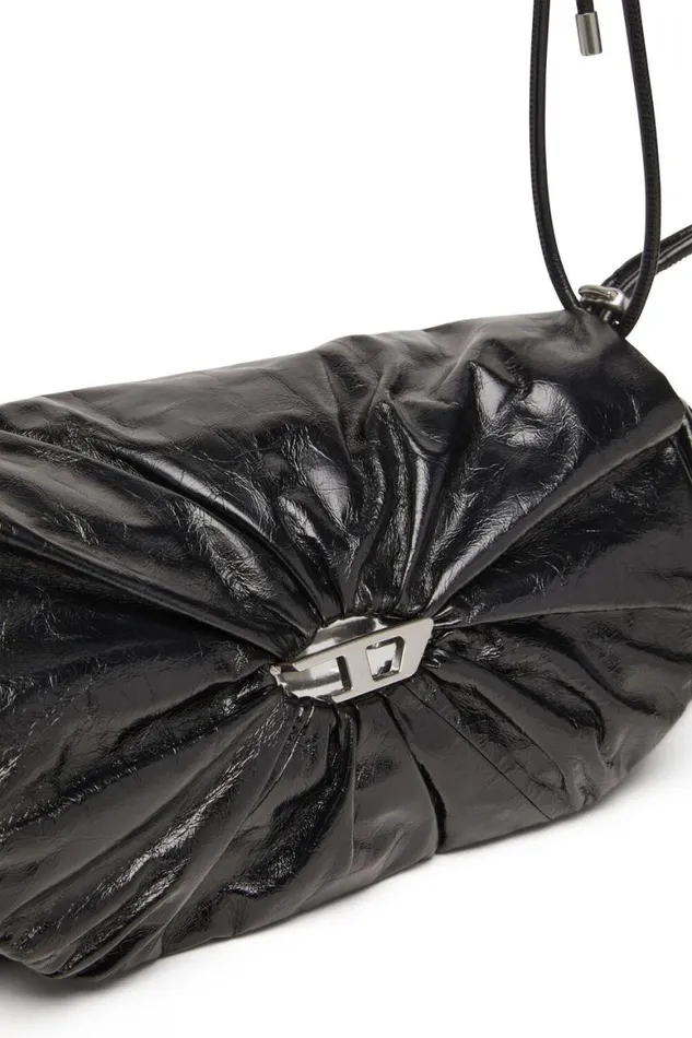Women Diesel Shoulder Bags SCRUNCHD SHOULDER M Black Women Diesel Shoulder Bags SCRUNCHD SHOULDER M Black