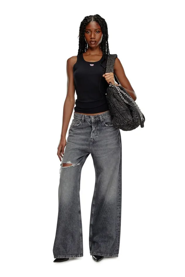 Women Diesel TShirts and Tops TANKYD Black