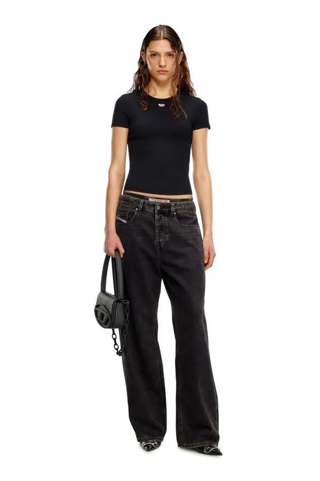 Women Diesel TShirts and Tops TELELONGD Black
