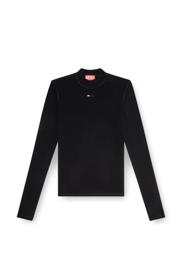Women Diesel TShirts and Tops TMOKKYLSMICRODIV Black