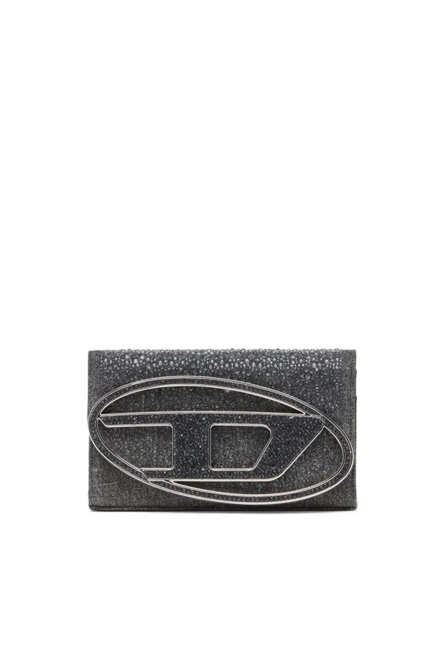 Women Diesel Wallets 1DR WALLET STRAP Black
