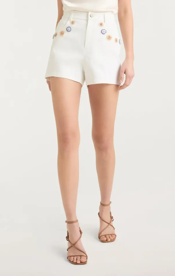 Women Ditsy Dots Brea Short White Cinq Sept Shorts