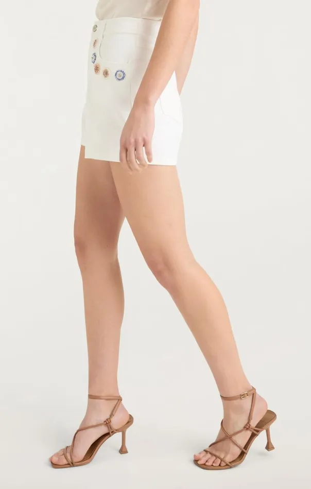 Women Ditsy Dots Brea Short White Cinq Sept Shorts