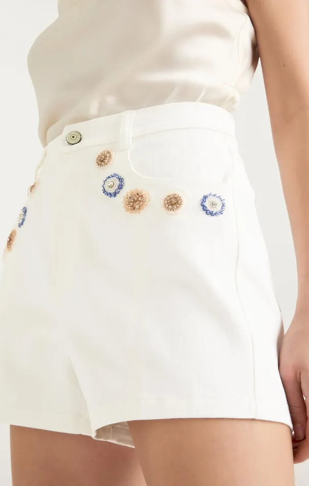 Women Ditsy Dots Brea Short White Cinq Sept Shorts