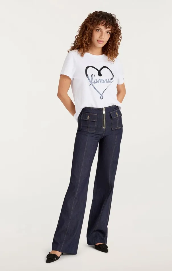 Women Doodled L039amour Tee Whiteblack Cinq Sept Tees