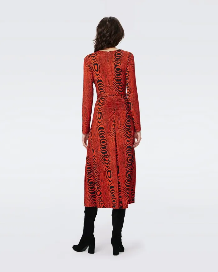 Women Dorothee Dress Wood Grain Red DVF Dresses
