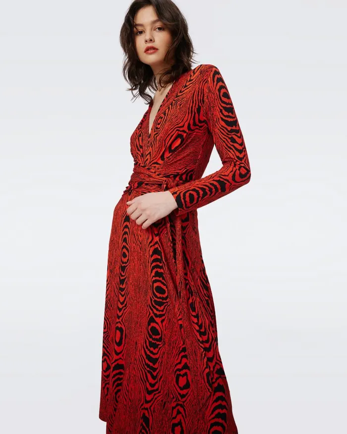 Women Dorothee Dress Wood Grain Red DVF Dresses