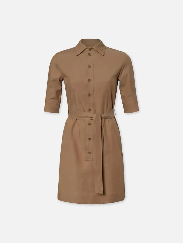 Women Dresses FRAME Belted Trench Dress 8212 Khaki