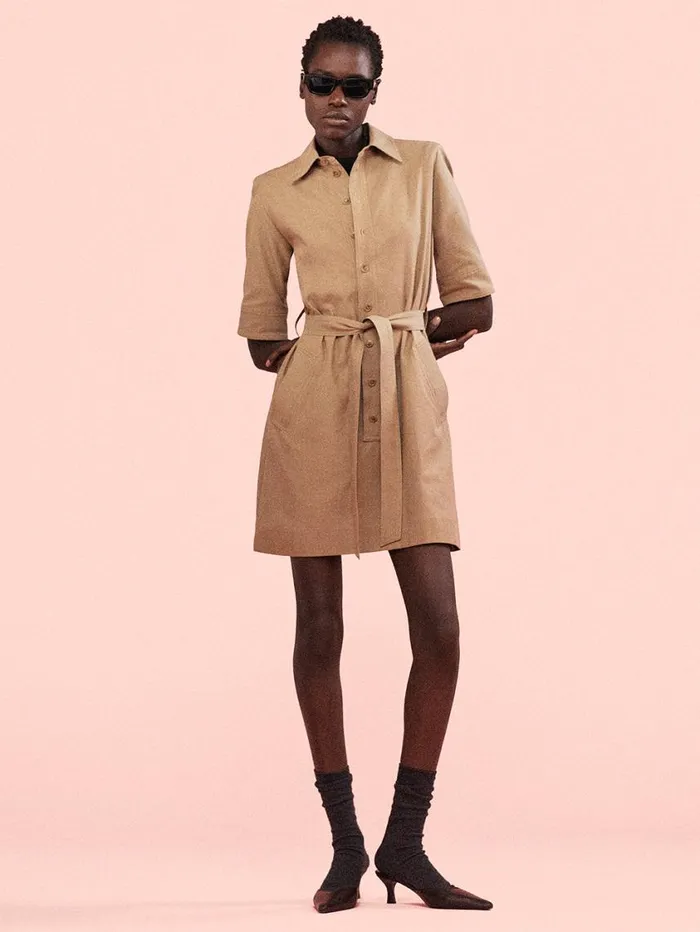 Women Dresses FRAME Belted Trench Dress 8212 Khaki Women Dresses FRAME Belted Trench Dress 8212 Khaki