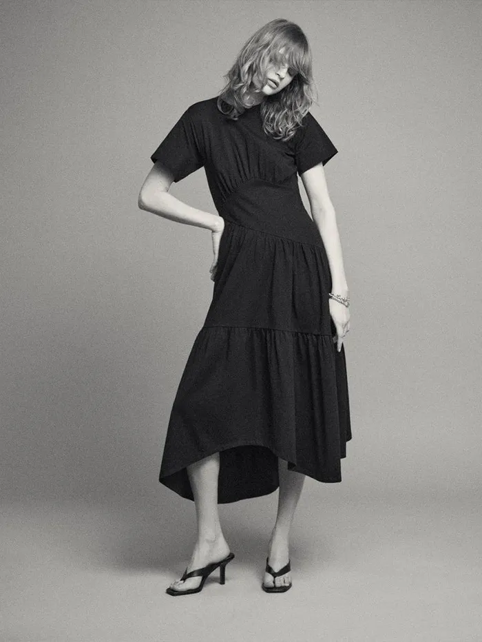 Women Dresses FRAME Gathered Seam Short Sleeve Dress 8212 Black Women Dresses FRAME Gathered Seam Short Sleeve Dress 8212 Black