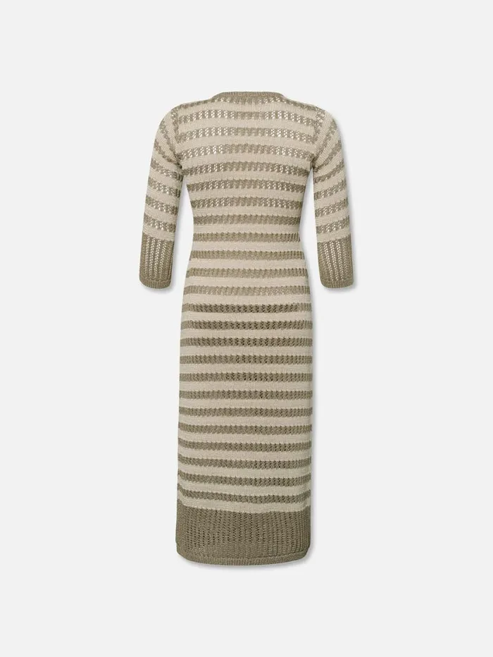 Women Dresses FRAME Lurex Stripe Dress 8212 Gold Multi