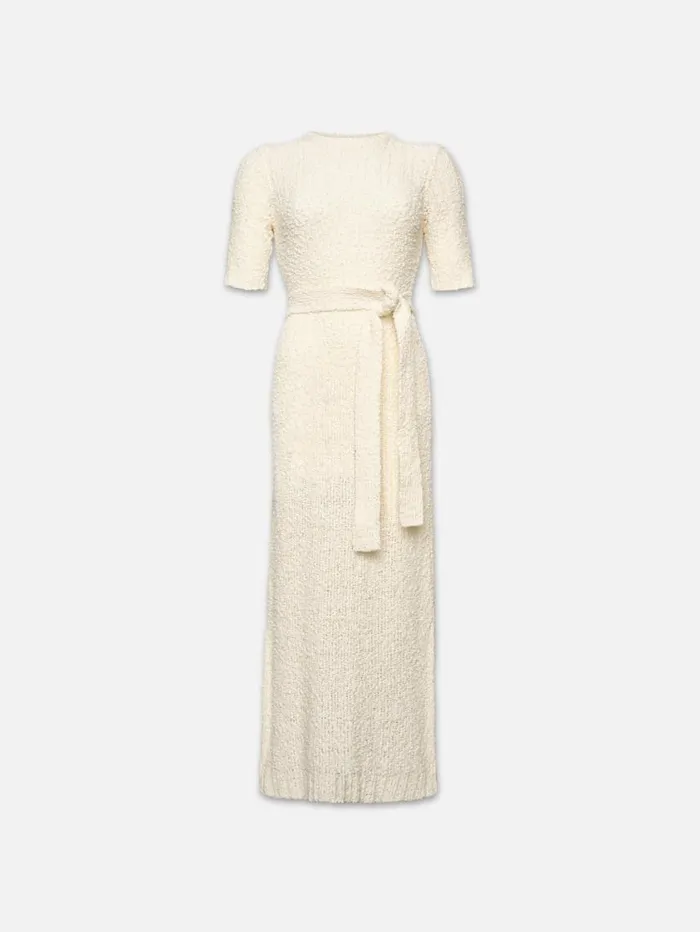 Women Dresses FRAME Mixed Stitch Sweater Dress 8212 Cream