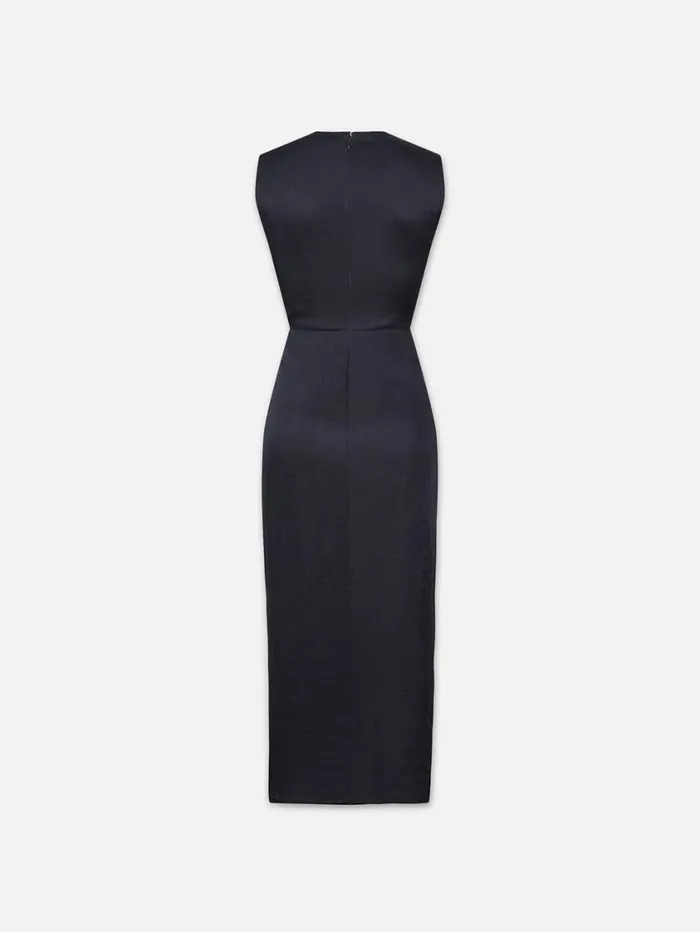 Women Dresses FRAME Sleeveless Ruched Front Tie Dress 8212 Navy