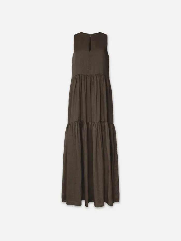 Women Dresses FRAME Sleeveless Tiered Maxi 8212 Cypress