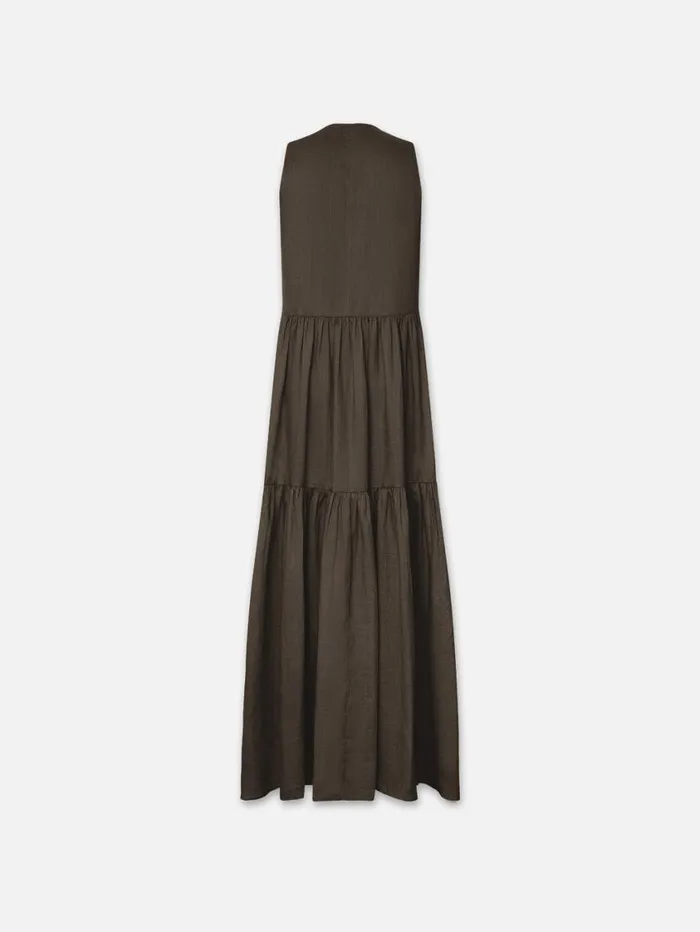 Women Dresses FRAME Sleeveless Tiered Maxi 8212 Cypress Women Dresses FRAME Sleeveless Tiered Maxi 8212 Cypress