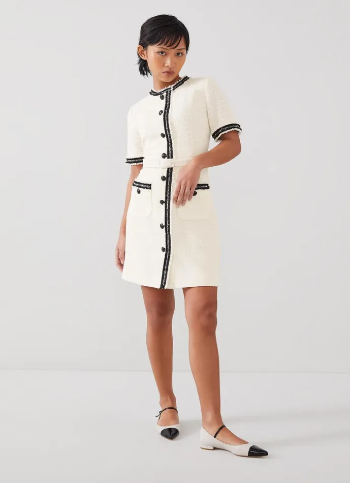 Women Dresses LKBennett Charlie Petite Ivory Italian Recycled CottonBlend Tweed Dress Ivory Women Dresses LKBennett Charlie Petite Ivory Italian Recycled CottonBlend Tweed Dress Ivory