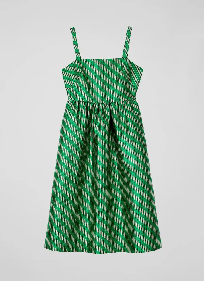 Women Dresses LKBennett Elodie Green Metallic Geometric Dress Green Women Dresses LKBennett Elodie Green Metallic Geometric Dress Green