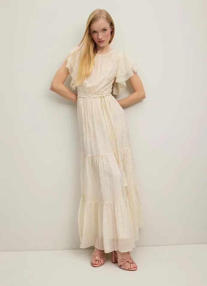 Women Dresses LKBennett Liv Cream And Gold SilkRich Maxi Dress Cream Women Dresses LKBennett Liv Cream And Gold SilkRich Maxi Dress Cream