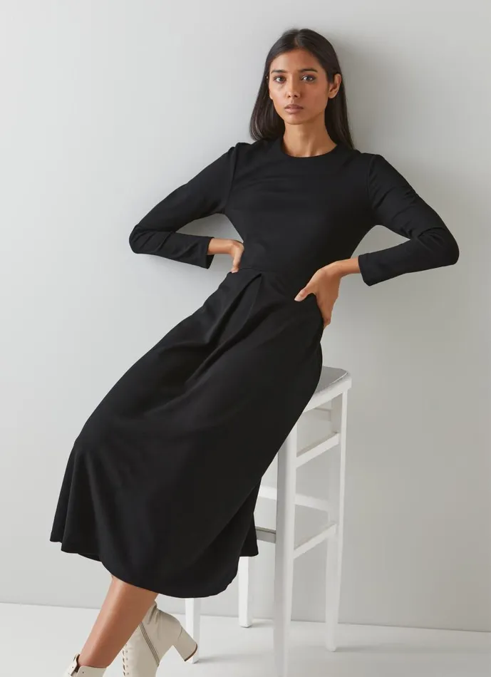Women Dresses LKBennett Maria Black Jersey Fit And Flare Dress Black Women Dresses LKBennett Maria Black Jersey Fit And Flare Dress Black